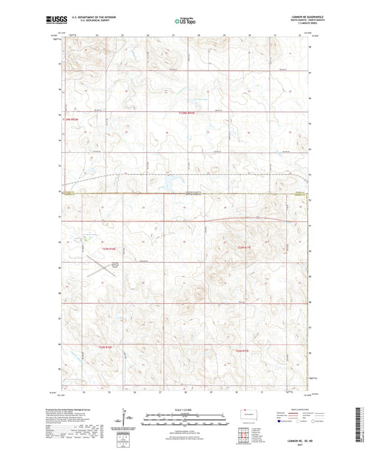 Lemmon NE South Dakota US Topo Map Image
