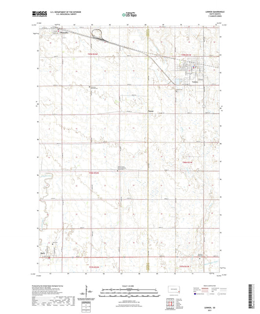 Lennox South Dakota US Topo Map Image