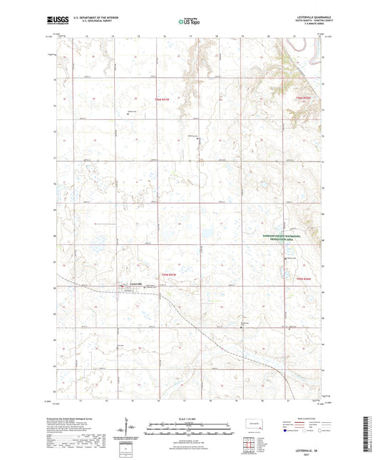 Lesterville South Dakota US Topo Map Image
