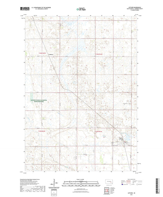 Letcher South Dakota US Topo Map Image
