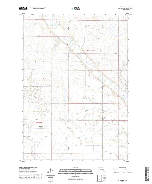Letcher NE South Dakota US Topo Map Image