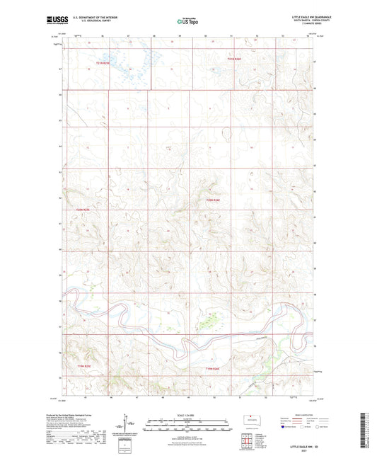 Little Eagle NW South Dakota US Topo Map Image