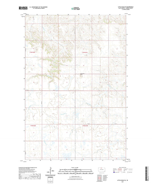 Little Eagle SE South Dakota US Topo Map Image