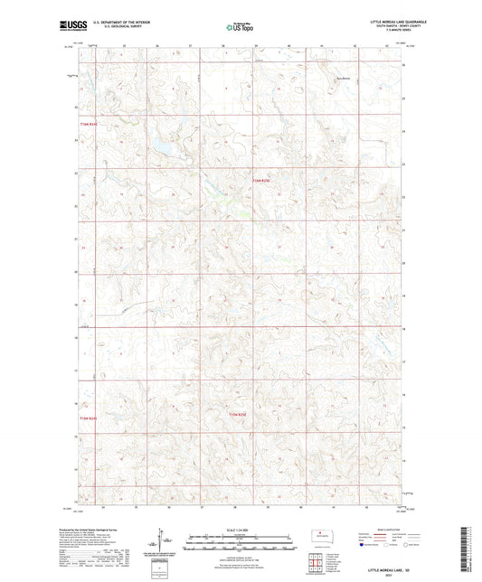 Little Moreau Lake South Dakota US Topo Map Image