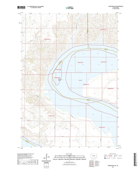 Lower Brule NW South Dakota US Topo Map Image