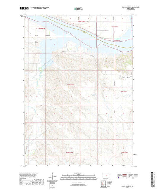 Lower Brule SW South Dakota US Topo Map Image