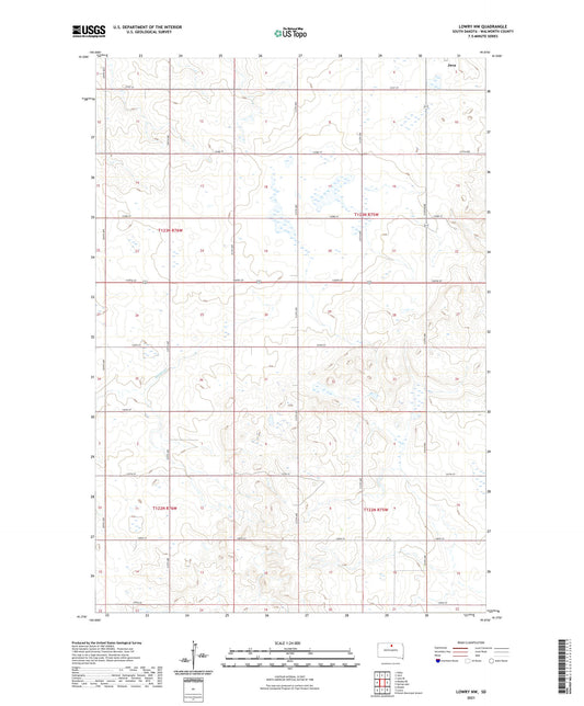 Lowry NW South Dakota US Topo Map Image