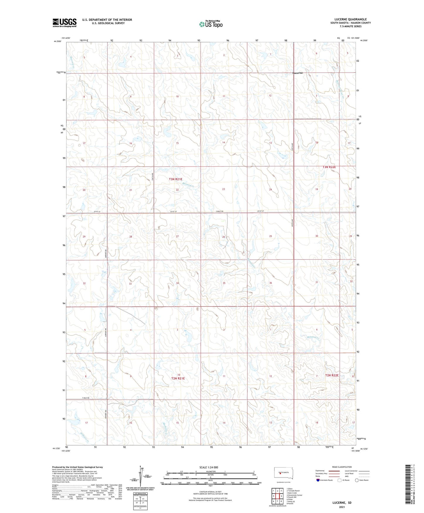 Lucerne South Dakota US Topo Map Image