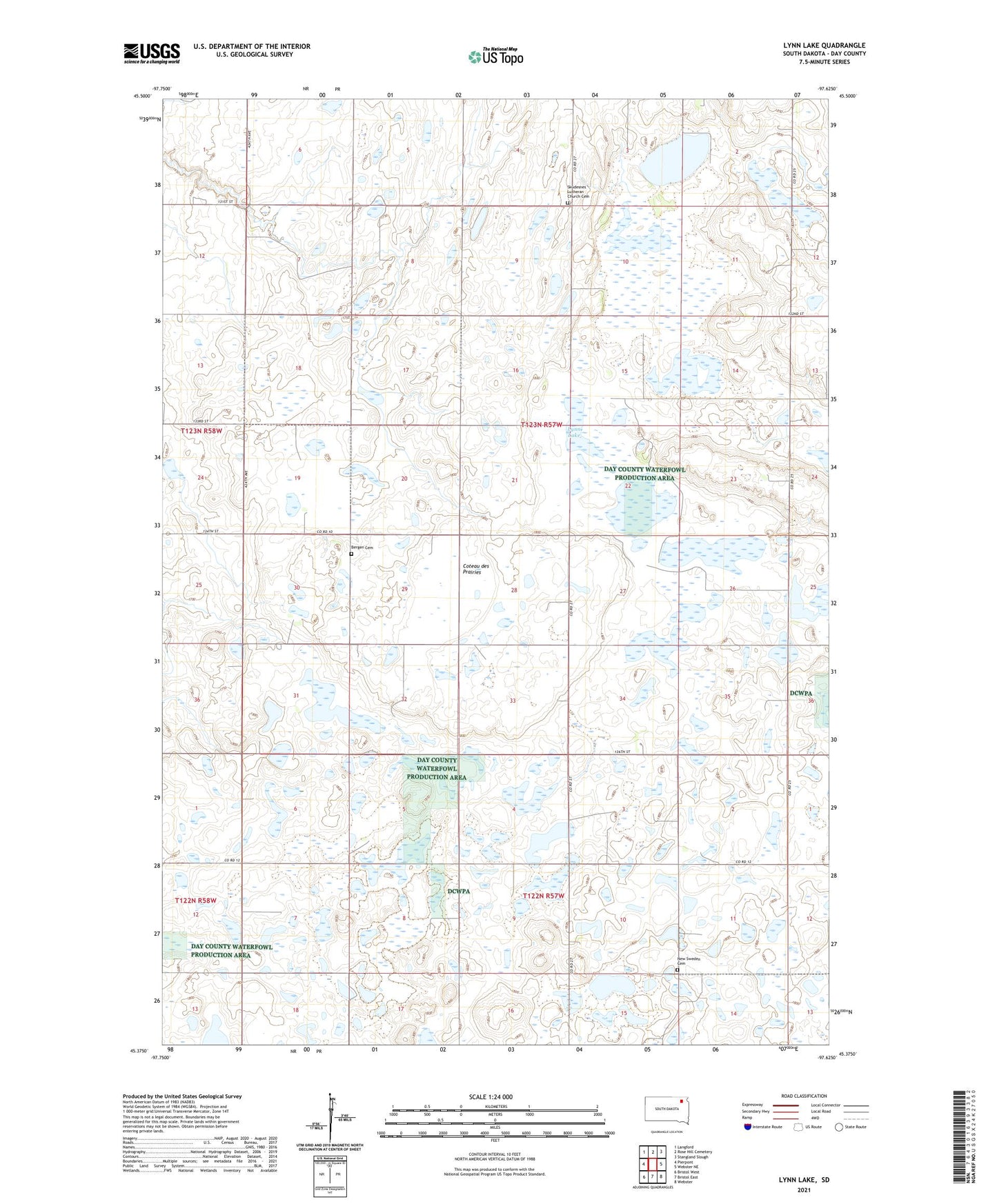 Lynn Lake South Dakota US Topo Map Image