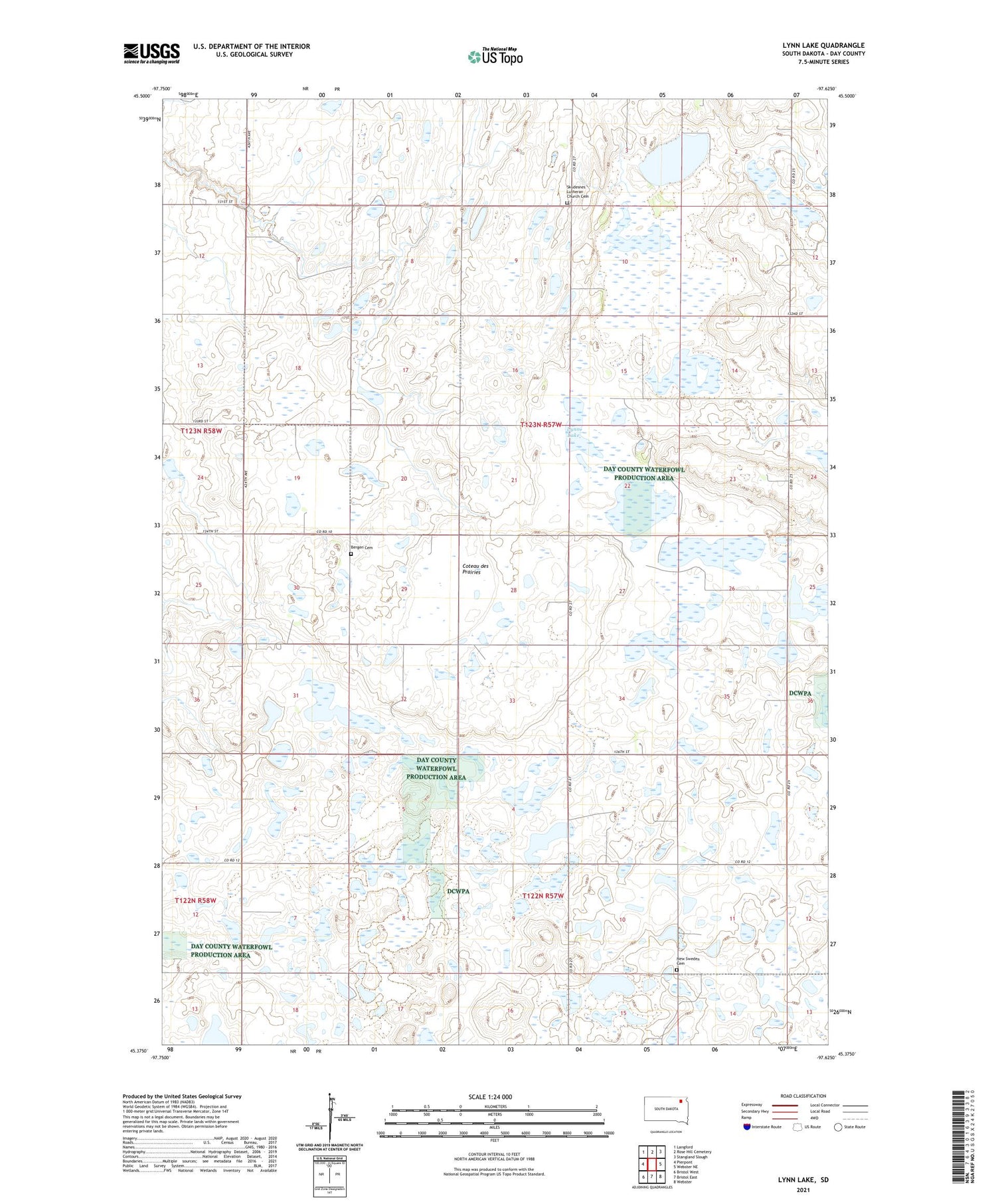 Lynn Lake South Dakota US Topo Map Image
