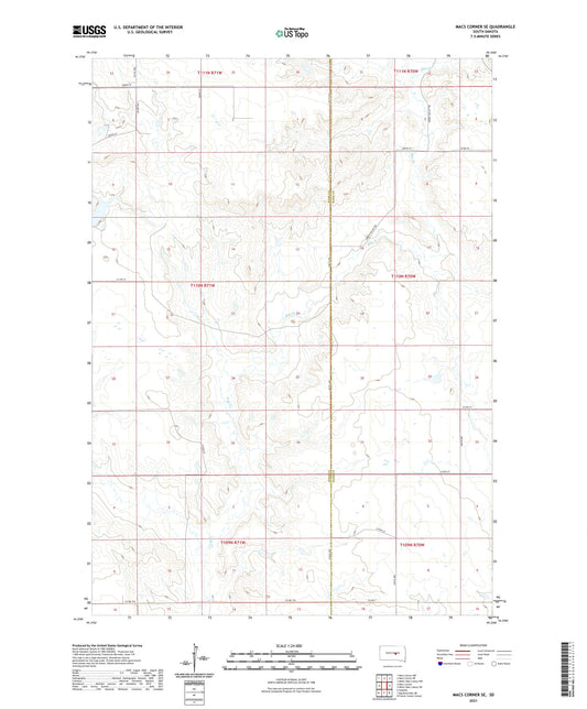 Macs Corner SE South Dakota US Topo Map Image