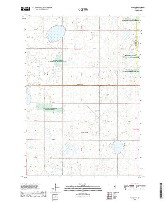 Madison NW South Dakota US Topo Map Image