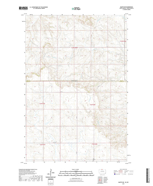 Mahto NW South Dakota US Topo Map Image