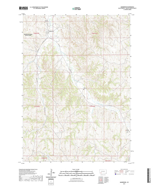 Manderson South Dakota US Topo Map Image