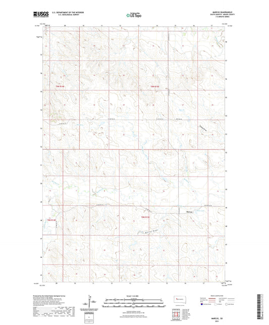 Marcus South Dakota US Topo Map Image