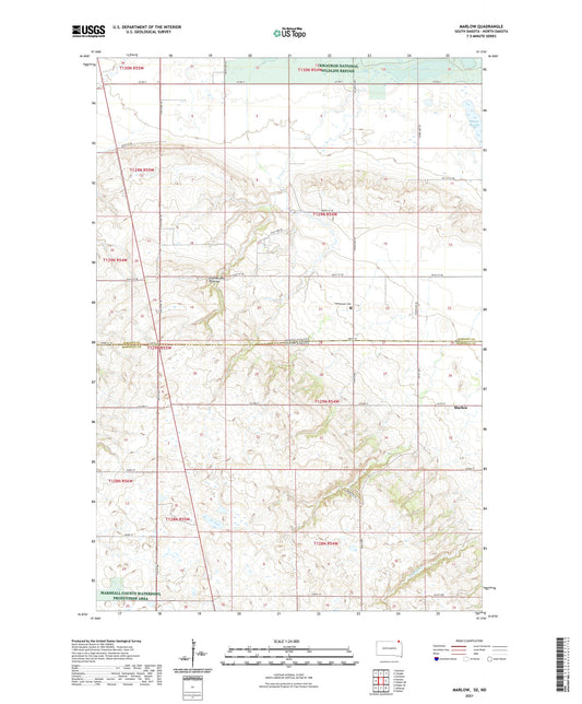 Marlow South Dakota US Topo Map Image