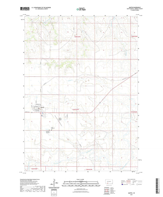 Martin South Dakota US Topo Map Image