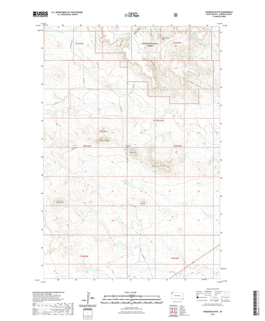 McKenzie Butte South Dakota US Topo Map Image