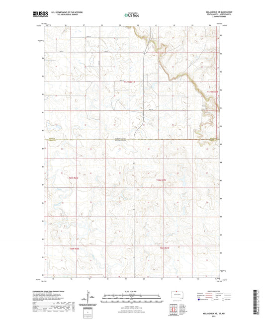 McLaughlin NE South Dakota US Topo Map Image