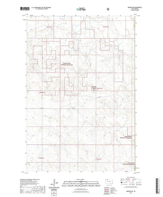 Meadow NE South Dakota US Topo Map Image