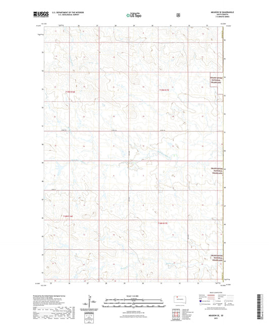 Meadow SE South Dakota US Topo Map Image