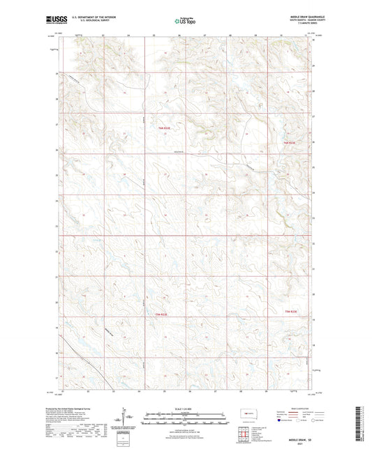 Middle Draw South Dakota US Topo Map Image