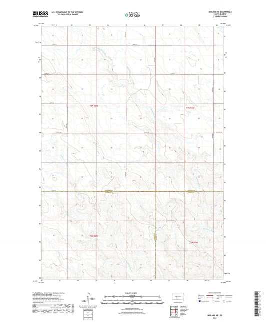 Midland NE South Dakota US Topo Map Image