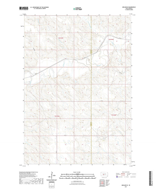 Midland SE South Dakota US Topo Map Image