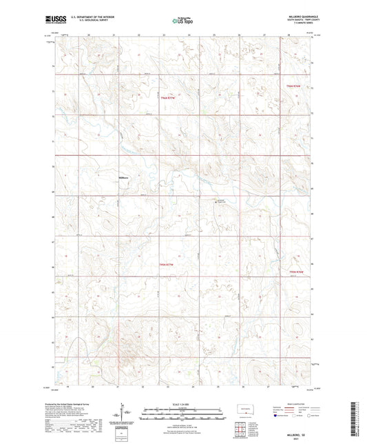 Millboro South Dakota US Topo Map Image