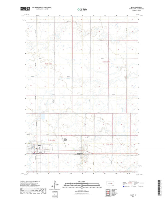 Miller South Dakota US Topo Map Image