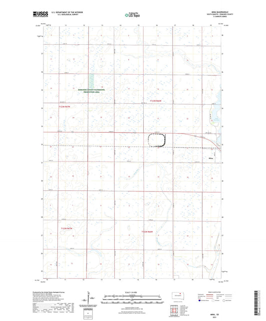 Mina South Dakota US Topo Map Image