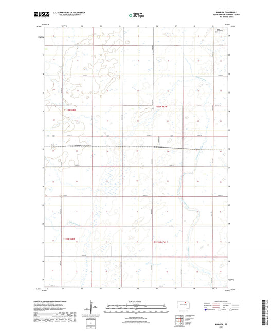 Mina NW South Dakota US Topo Map Image