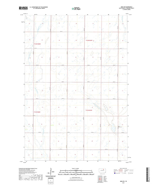 Mina SW South Dakota US Topo Map Image