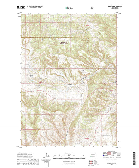 Minnekahta NE South Dakota US Topo Map Image