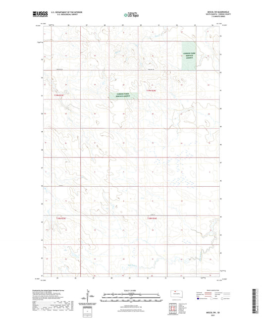 Miscol SW South Dakota US Topo Map Image