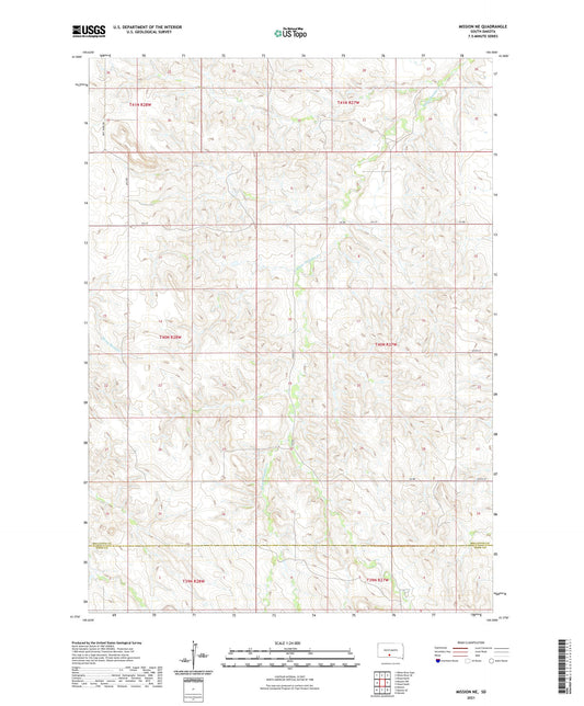 Mission NE South Dakota US Topo Map Image
