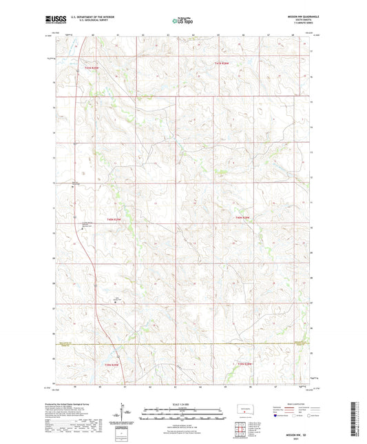 Mission NW South Dakota US Topo Map Image