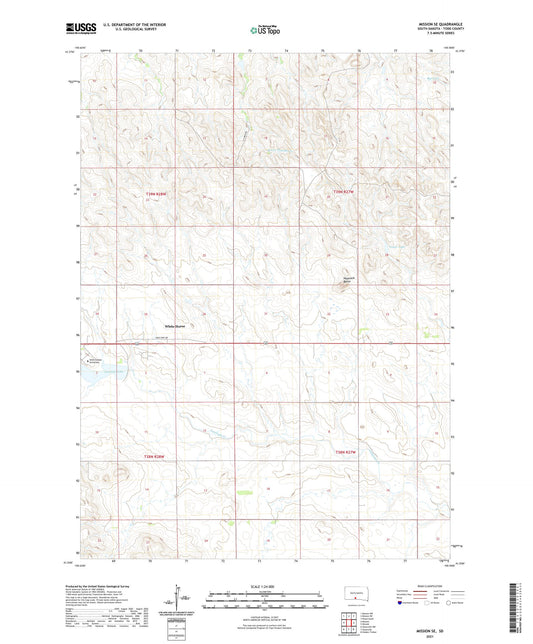 Mission SE South Dakota US Topo Map Image