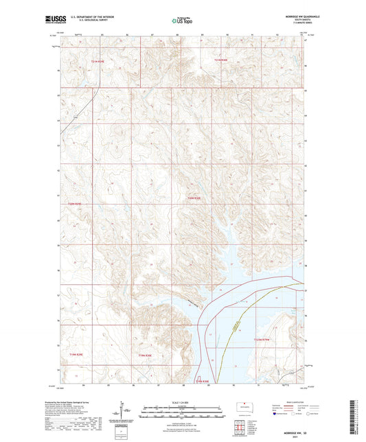 Mobridge NW South Dakota US Topo Map Image