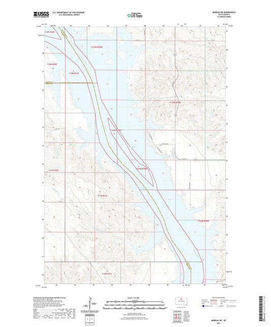 Moreau NE South Dakota US Topo Map Image