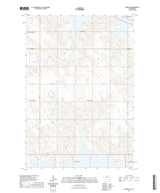Moreau NW South Dakota US Topo Map Image