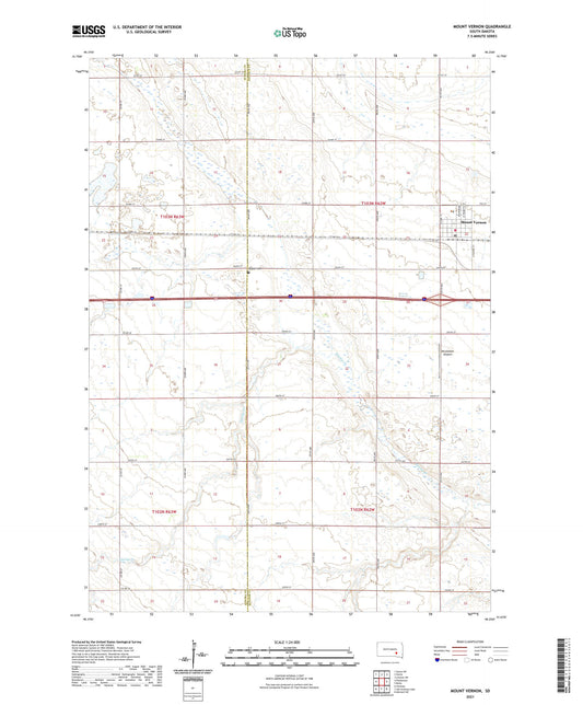 Mount Vernon South Dakota US Topo Map Image