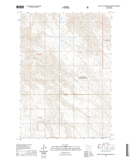 Mouth of East Branch War Creek South Dakota US Topo Map Image