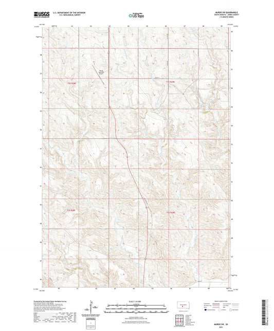 Murdo SW South Dakota US Topo Map Image