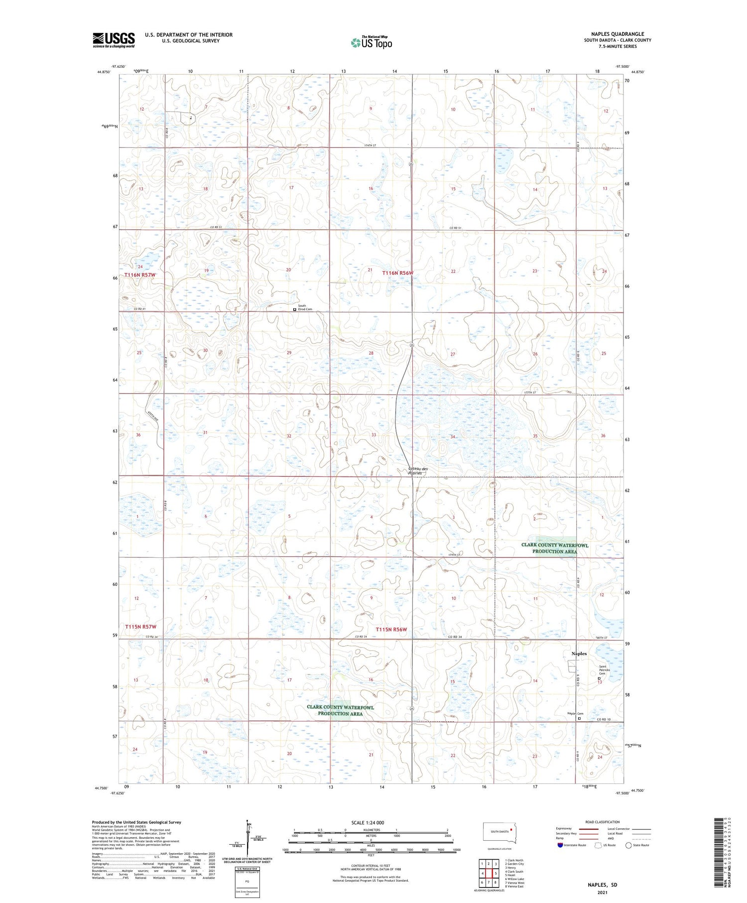 Naples South Dakota US Topo Map Image