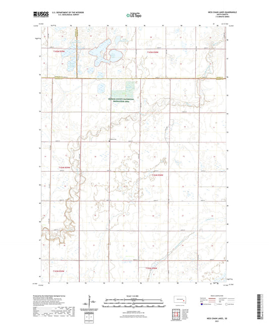 Ness Chain Lakes South Dakota US Topo Map Image