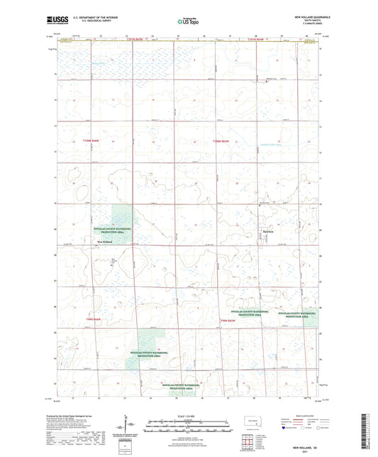 New Holland South Dakota US Topo Map Image
