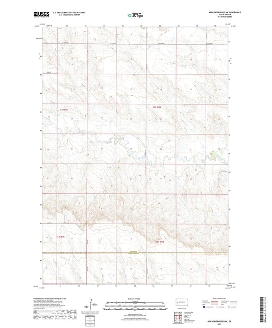 New Underwood NW South Dakota US Topo Map Image