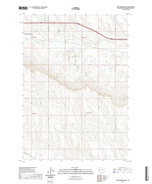 New Underwood SW South Dakota US Topo Map Image
