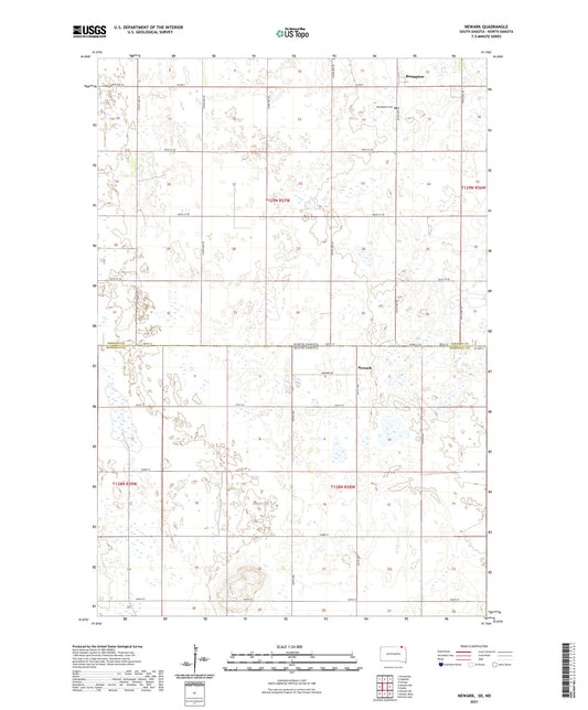 Newark South Dakota US Topo Map Image